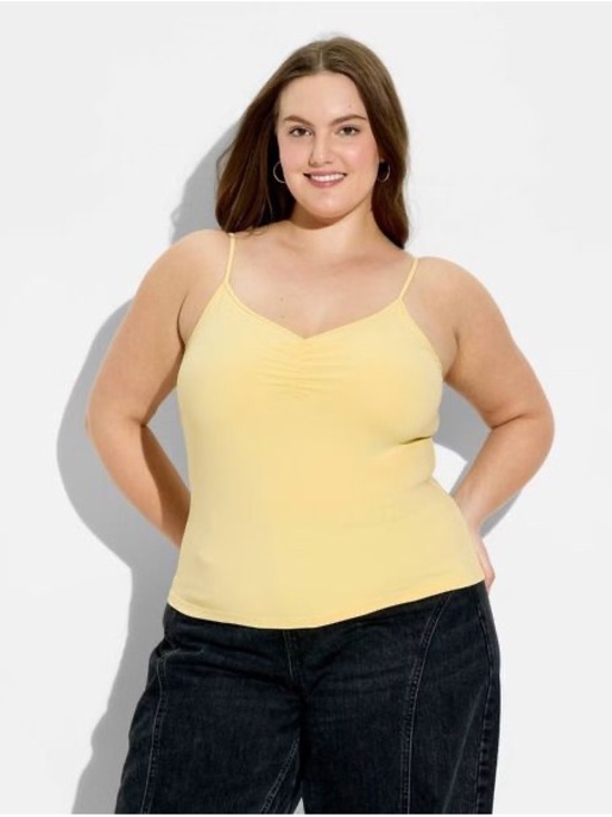 wild fable Tops - Wild Fable Women's Ruched ButterBliss V-Neck Cami, 3X - Light Yellow